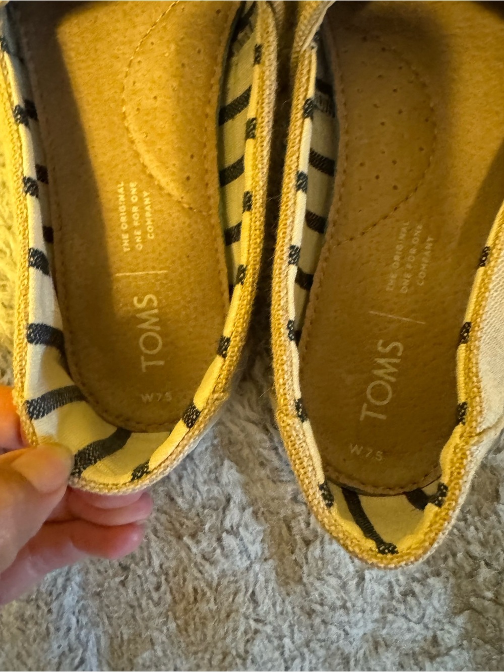 Toms Beige Canvas Slip-On Flats - Picture 7 of 7